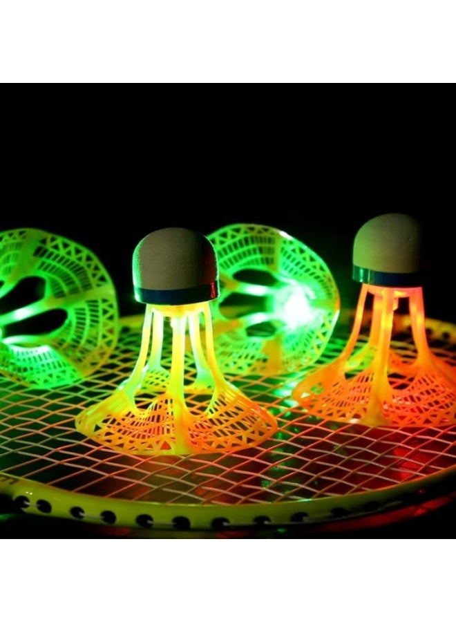 FAYET 4 Pack Windproof Badminton Shuttlecocks with LED Light, Wind-Resistant Nylon Balls for Outdoor Play and Training - Image 4